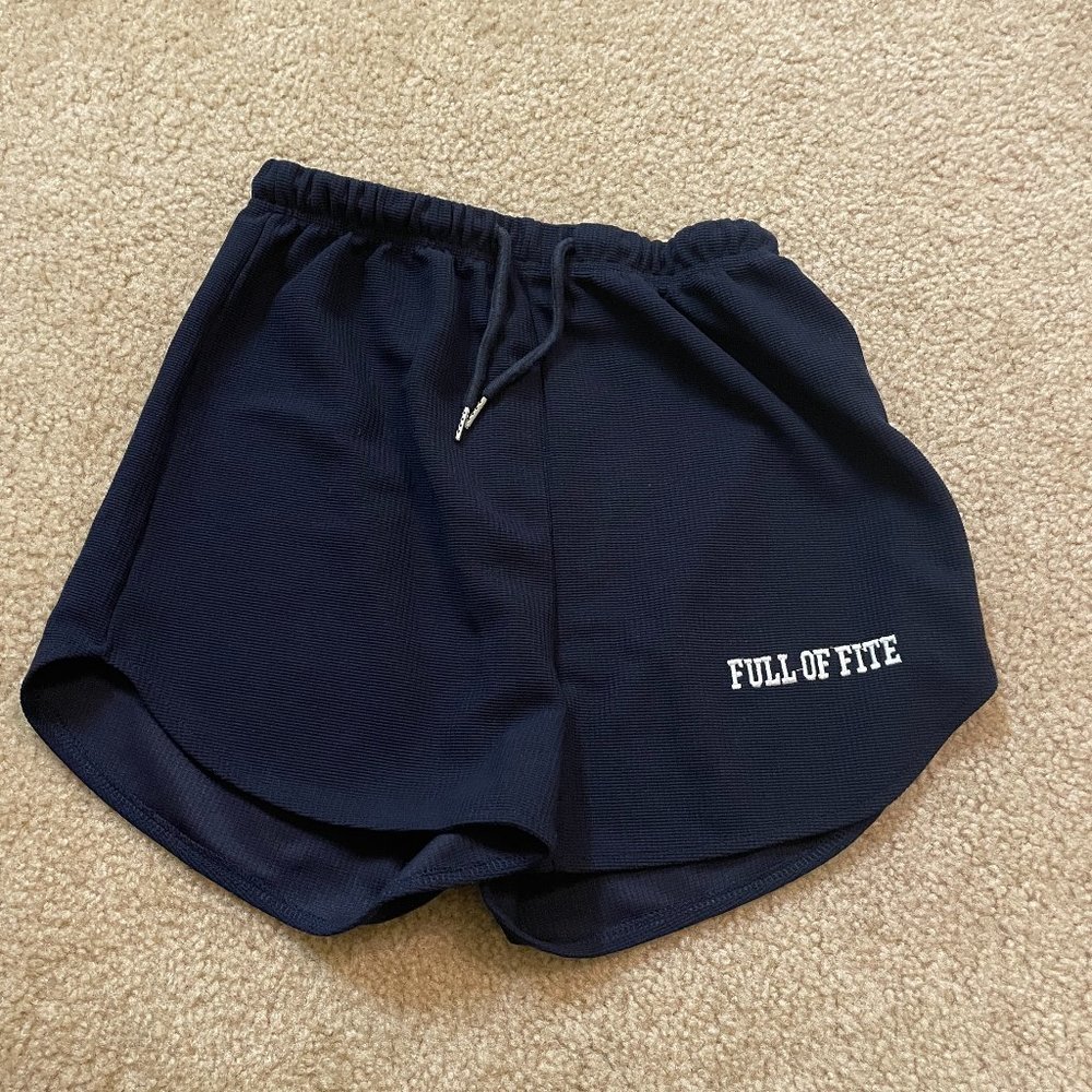 DAZY Slogan Embroidery Drawstring Waist Shorts
